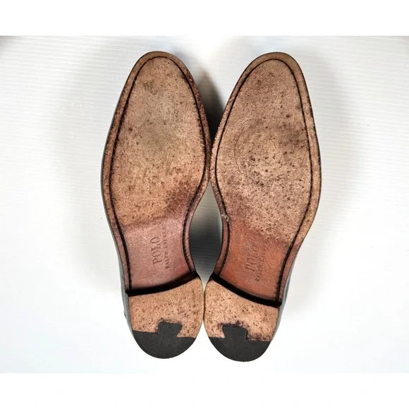 Polo Ralph Lauren Booth Calfskin Loafers Mens 12 D EUC Slip on Tassled Dress